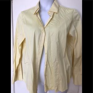 Ann Taylor Creamy Yellow Cotton Button Down / XL
